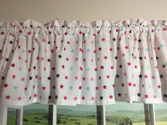 Girls Room Stars Valance ~ Extra Wide 78 Inches Ready To Ship - image 1