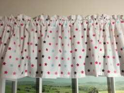 Girls Room Stars Valance ~ Extra Wide 78 Inches Ready To Ship - thumbnail 1