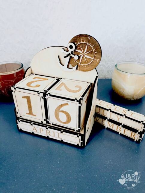 New Wooden Block Perpetual Desktop Calendar - image 1