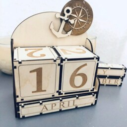 New Wooden Block Perpetual Desktop Calendar - thumbnail 2