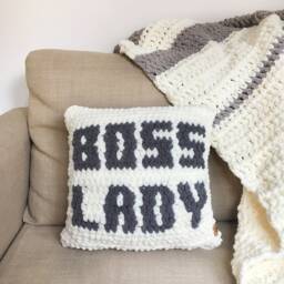 Boss Lady Pillow Crochet Pattern Home Decor Diy Gift - PDF Download - thumbnail 3