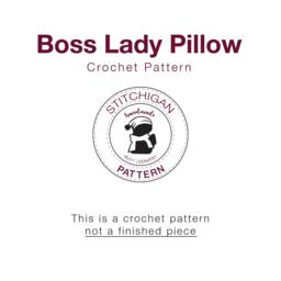 Boss Lady Pillow Crochet Pattern Home Decor Diy Gift - PDF Download - thumbnail 2