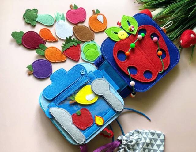Activity Felt Book, Quiet Book For Toddler Girl Or Boy , Personalised Busy Book, Child 1-3 Year - image 1