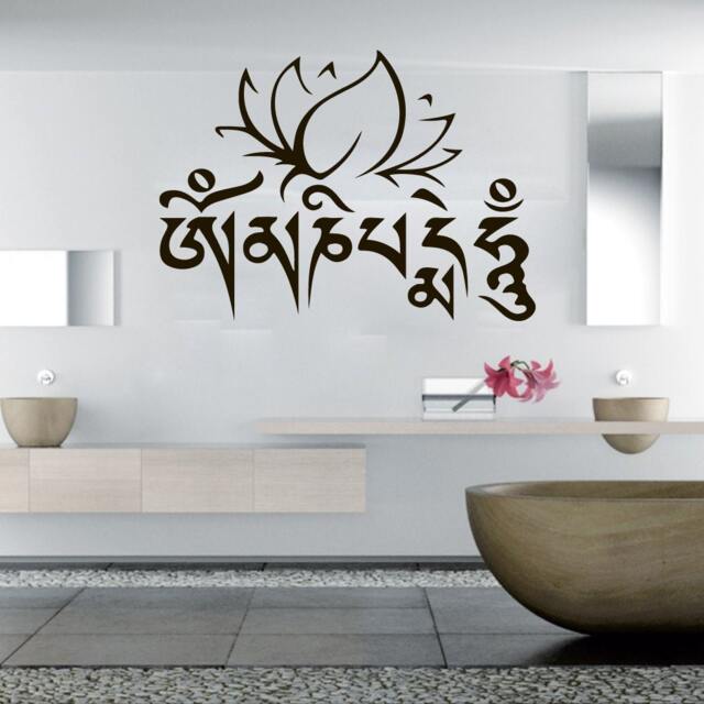 Wall Decals Indian Namaste ??haracter Lotus Yoga Flower Buddha Ganesh Decal Vinyl Sticker Home Decor Bedroom Interior Design Art Mural Eg11 - image 1