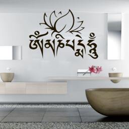 Wall Decals Indian Namaste ??haracter Lotus Yoga Flower Buddha Ganesh Decal Vinyl Sticker Home Decor Bedroom Interior Design Art Mural Eg11 - thumbnail 1