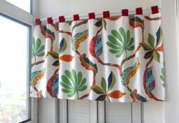 Tropical Palm Tree Cafe Curtain Kids Nursery, Kitchen Valance - thumbnail 1