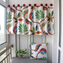 Tropical Palm Tree Cafe Curtain Kids Nursery, Kitchen Valance - thumbnail 3