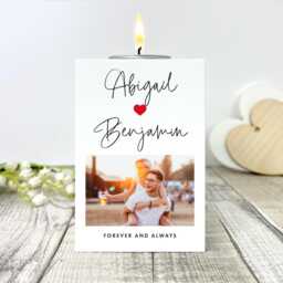 Personalised Couples Photo Tea Light Holder - Anniversary Gift - thumbnail 3
