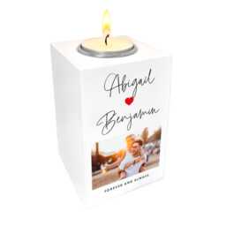 Personalised Couples Photo Tea Light Holder - Anniversary Gift - thumbnail 4