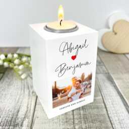 Personalised Couples Photo Tea Light Holder - Anniversary Gift - thumbnail 1