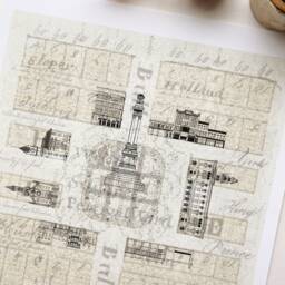 Wright Square Savannah Map No. 4 - Art Print Historic City Architecture Savannah Wedding Graduation Realtor Anniversary Gift Georgia - thumbnail 2