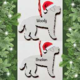 Personalised Cockapoo Christmas Ornament Hand-Painted Santa Hat, Laser Engraved - thumbnail 3