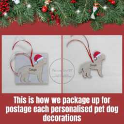 Personalised Cockapoo Christmas Ornament Hand-Painted Santa Hat, Laser Engraved - thumbnail 2