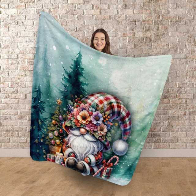 Christmas Gonk in Nature - Fleece Blanket 150cm X - image 1