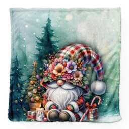 Christmas Gonk in Nature - Fleece Blanket 150cm X - thumbnail 2