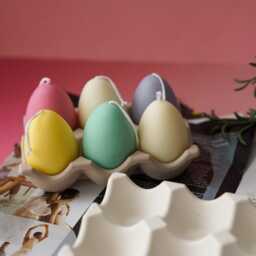 Handmade Concrete Egg Candle Holder Nordic Jewelry Tray - thumbnail 2