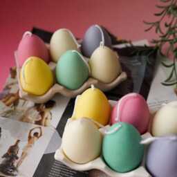 Handmade Concrete Egg Candle Holder Nordic Jewelry Tray - thumbnail 4