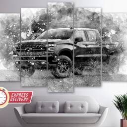 Chevrolet Silverado Truck Canvas Print, Off Road Wall Art, Poster, Pickup - thumbnail 2