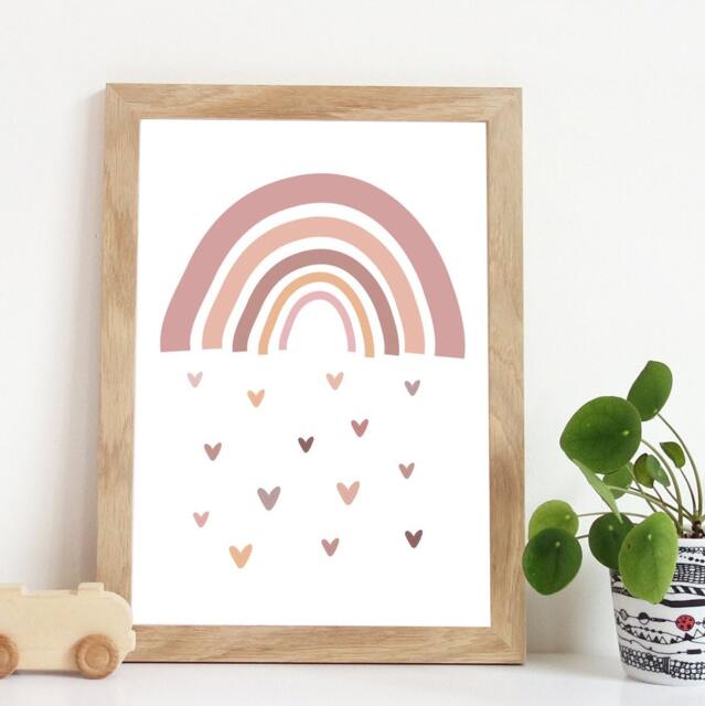 Girls Nursery Print, Blush Pink, Rainbow Wall Art, Bedroom Prints, Playroom - image 1