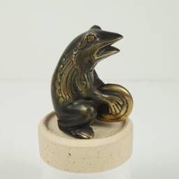 Frog Playing Cymbals Statue, 2.7 - thumbnail 3