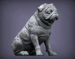 3D Printed Pug Figurine Elegant Dog Lover Gift, Home Decor - thumbnail 1