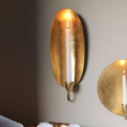 Brass Candle Holder, Handmade Artisanal Moroccan Style Wall Sconce A Unique & Elegant Addition To Your Home Decor - thumbnail 2