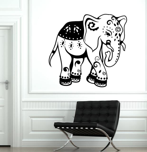 Wall Vinyl Elephant Cute Tribal Ornament Mural Decal Sticker 1766Dz - image 1