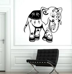 Wall Vinyl Elephant Cute Tribal Ornament Mural Decal Sticker 1766Dz - thumbnail 1