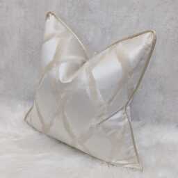 Ivory Champagne Gold Cushion Cover New Home Style Diamond Design Fabric Luxury Designer Handmade Pillow Sham Throw - thumbnail 2