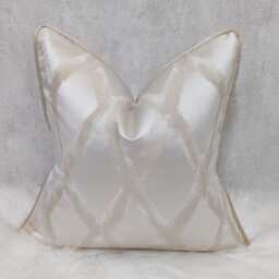 Ivory Champagne Gold Cushion Cover New Home Style Diamond Design Fabric Luxury Designer Handmade Pillow Sham Throw
