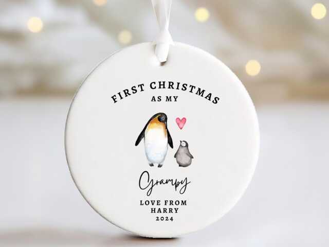 Personalised First Christmas As Grandad Tree Decoration - Grandfather's Ornament Grandfather - image 1