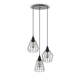 3 Cages Industrial Pendant Light Cluster Chandelier Cage Light Lantern Modern Lighting Kitchen - thumbnail 3