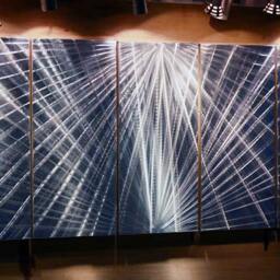 Abstract Metal Wall Art Sculpture, Modern 3D Silver Aluminum Painting - thumbnail 3
