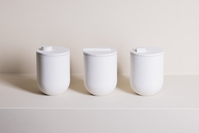 Tapa White Concrete Candle - Organic Essential Oils 3 Lids Hand Crafted Vegan Reusable Container Eco Friendly Aromatherapy - image 1