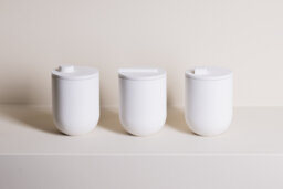 Tapa White Concrete Candle - Organic Essential Oils 3 Lids Hand Crafted Vegan Reusable Container Eco Friendly Aromatherapy