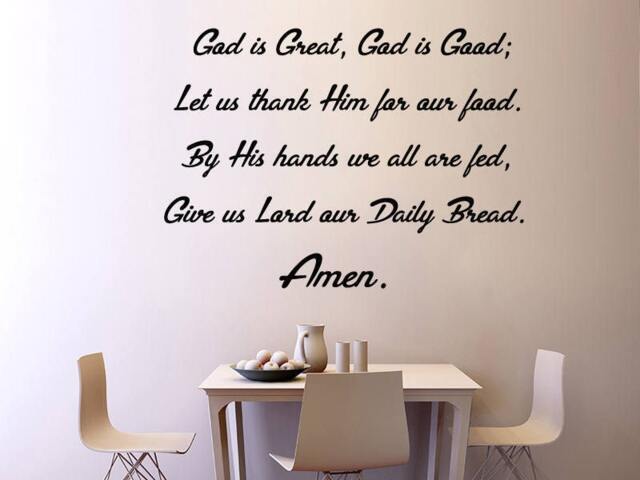 Quote Wall Decal Kitchen Vinyl Sticker Art Mural Home Decor Cafe Restaurant Quotes God Is Great Good Decals Ms119 - image 1