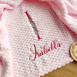 Personalised Embroidered Baby Blanket, Monogrammed New Gift, Custom Blanket, Newborn Christening Keepsake - thumbnail 3
