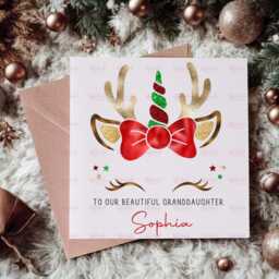 Personalised Kids Christmas Decoration - Granddaughter Gift Custom Bauble For Girls Stocking Filler Eve Box - thumbnail 2