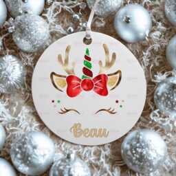 Personalised Kids Christmas Decoration - Granddaughter Gift Custom Bauble For Girls Stocking Filler Eve Box