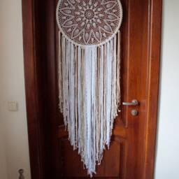 Dream Catcher Wall Hanging - Crochet Mandala Wall Art Decor Home Nursery Baby Shower Gift Girl Boho - thumbnail 2