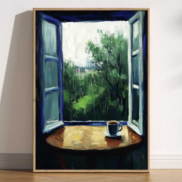 Open Window Henri Matisse Print, Style Fauvism Painting, Modern Exhibition Cosy Rainy Day Nature, Cottagecore Coffee - image 1