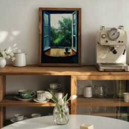 Open Window Henri Matisse Print, Style Fauvism Painting, Modern Exhibition Cosy Rainy Day Nature, Cottagecore Coffee - thumbnail 2