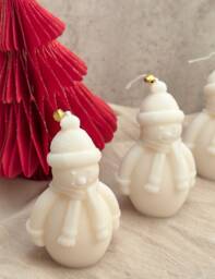 Snowman Candle, Holiday Scented Soy Wax Christmas Gift