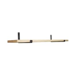 Industrial Rustic Wall Shelf - Slim Pine & Metal J Brackets Handmade Shelving Living Room Decor UK Made Free Delivery - thumbnail 2