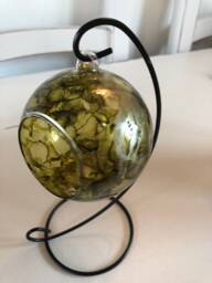 Hand Painted Tea Light Candle Holder. Green Home Decor, Ideal For Christmas & Birthday Gift Ideas - thumbnail 1