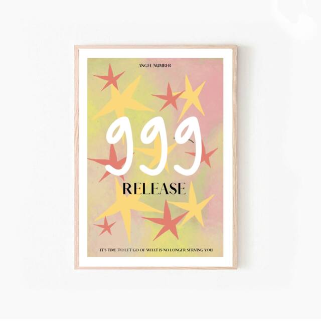 999 Angel Numbers Release Print - A4 - A3 A2 Art Illustrated By Weezy Energy Spiritual - image 1