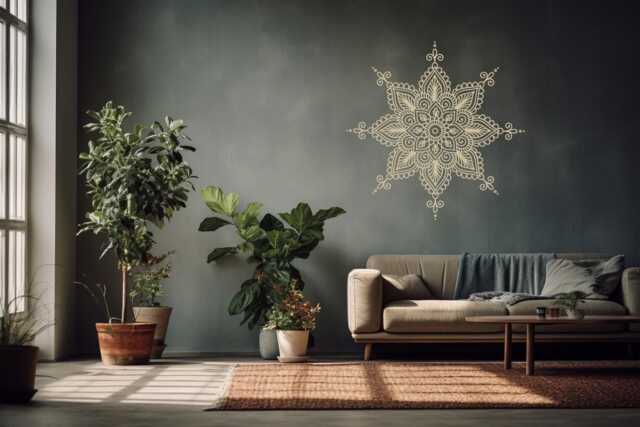 Mandala Vinyl Wall Decal - Bohemian Home, Yoga Art & Master Bedroom Decoration - image 1