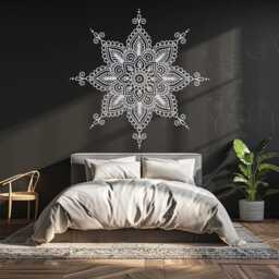 Mandala Vinyl Wall Decal - Bohemian Home, Yoga Art & Master Bedroom Decoration - thumbnail 3