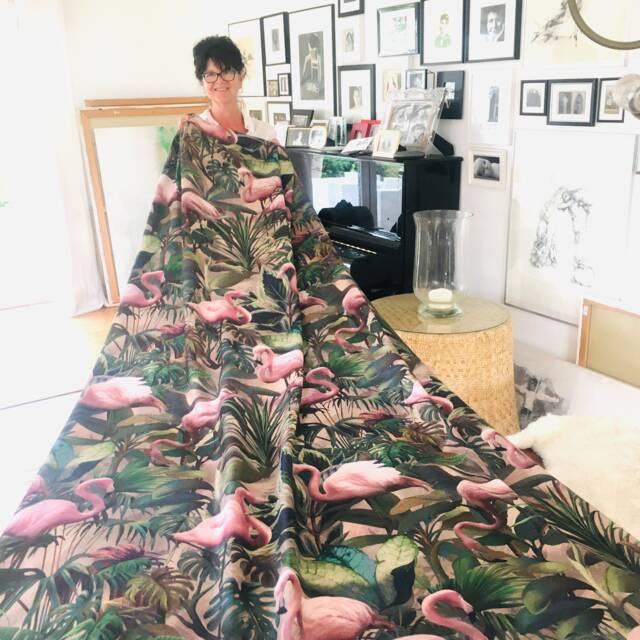 Flamingo Botanico Fabric By The Meter/Linen/Tissu/Linen/Fabric/Textile 3 Colours Carlucci - image 1