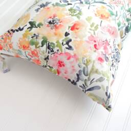 Bloom Time, Watercolor Floral Pillow Cover, Designer Fabric 18x18, 20x20, 22x22, 24x24, 14x20, 12x21, 12x26 - thumbnail 2